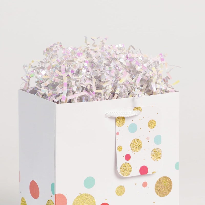 Bobobag - 1LB Crinkle Cut Paper Shred Filler Recyclable Gift Wrap Confetti Raffia Grass Shiny Shred Paper for Easter Baskets Filler Creative Eggs Decor(Diamond White) - Image 3